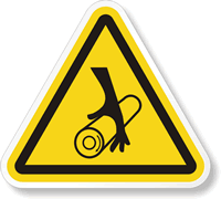 ISO 3864-2 Warning Rotating Shaft Symbol Label