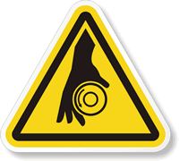 ISO 3864-2 Triangle Warning Rotating Shaft Symbol Label