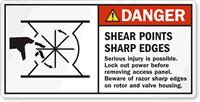 Shear Points Sharp Edges Safety Label