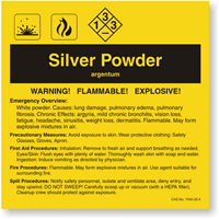 Silver Powder ANSI Chemical Label