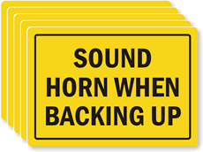 Sound Horn When Backing Up Label