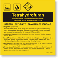 Tetrahydrofuran ANSI Chemical Label