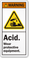 Acid Wear Protective Equipment ANSI Warning Label
