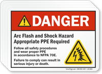 Arc Flash and Shock Hazard PPE Required Label