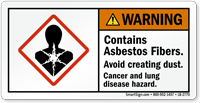 Contains Asbestos Fibers Avoid Creating Dust Warning Label