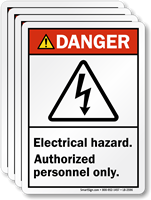 Electrical Hazard, Authorized Personnel Only ANSI Danger Label