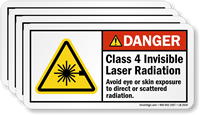 Class 4 Radiation, Avoid Eye Skin Exposure Label