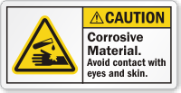 Corrosive Material Avoid Contact With Eyes Skin Label