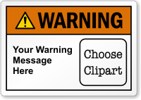 Customizable ANSI Warning Label, Choose Clipart