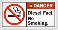 Diesel Fuel, No Smoking ANSI Danger Label
