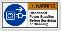 Disconnect Power Supplies Before Servicing ANSI Warning Label