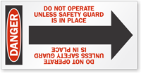 Do Not Operate Danger Arrow Label
