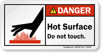 Hot Surface Do Not Touch ANSI Danger Label