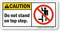 Do Not Stand On Top Step Label