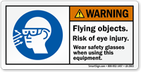 Flying Objects Risk Of Eye Injury Warning Label