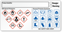 Write-On GHS and PPE Required Combo Label