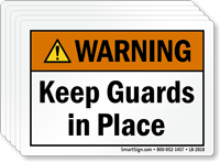 Keep Guards In Place ANSI Warning Label