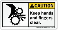 Keep Hands And Fingers Clear Caution Label