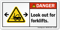 Look Out For Forklifts Danger Label
