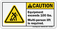 Multi-Person Lift Required ANSI Caution Label