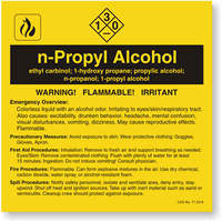 n-Propyl Alcohol ANSI Chemical Label