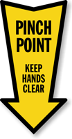 Pinch Point Arrow Safety Label