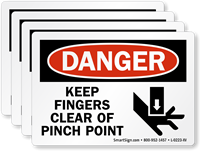 Keep Fingers Pinch Point Danger Label