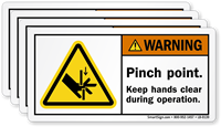 WARNING Pinch Point Label