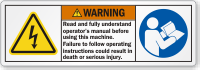 Read And Fully Understand Operator's Manual Warning Label