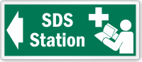 SDS Station, Read Operator's Manual Left Arrow Label