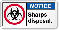 Sharp Disposal ANSI Notice Label