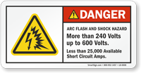 Arc Flash And Shock Hazard Label