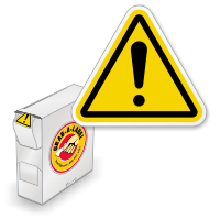 ISO Warning Exclamation Symbol Grab-a-Labels in Dispenser Box