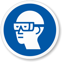 Wear Chemical Goggles ISO Mandatory Safety Label