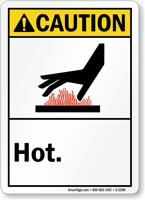 Caution ANSI Hot Sign
