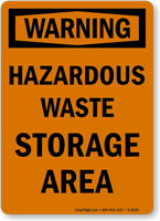 Warning Hazardous Waste Area Sign