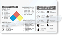 NFPA Diamond Self-Laminating Label with PPE Symbols