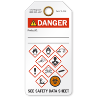 Danger GHS Hazard Symbols Tag