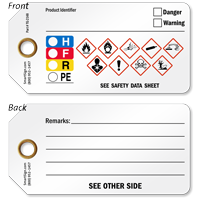 Danger or Warning GHS and HMIG Tag