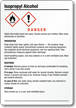 Horizontal NFPA Isopropyl Alcohol Label, SKU: LB-1592-074